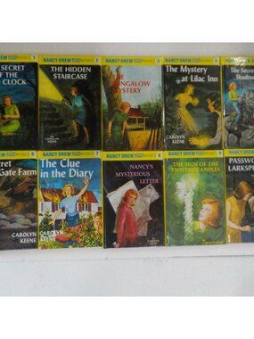 Set of 10 Nancy Drew Mystery Stories Hardcover Books Volumes 1-10 Carolyn Keene